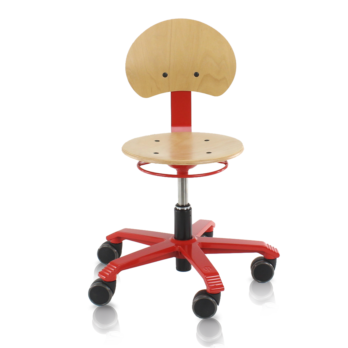 Pico Beuken Met Aluminium Onderstel Rood RAL 3000 (3)